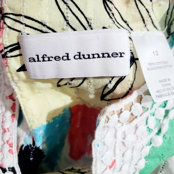 Alfred Dunner Women's Tunic Blouse Size 12 100% Cotton Vibrant Abstract Floral - Picture 9 of 11